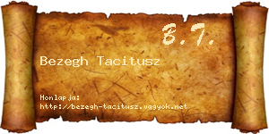 Bezegh Tacitusz névjegykártya